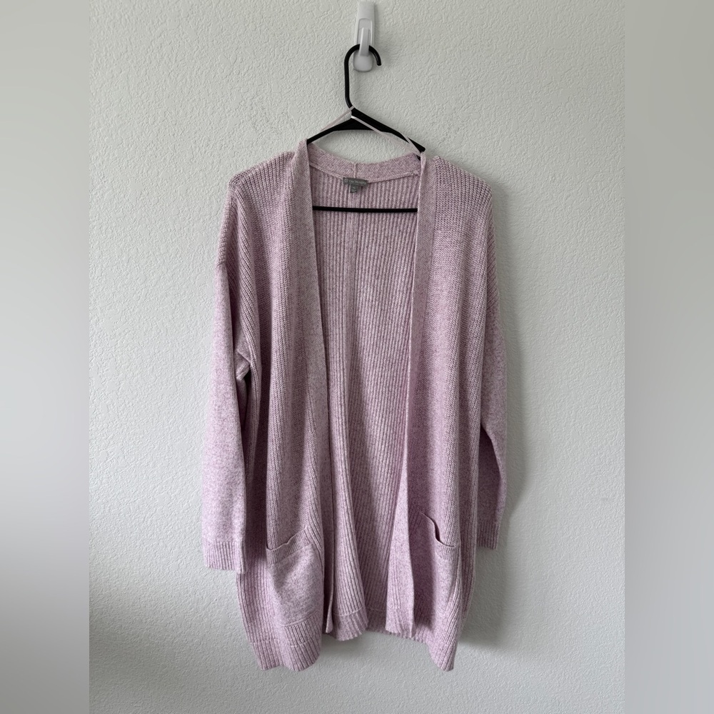 Talbots Soft Lavender Open-Front Cardigan
